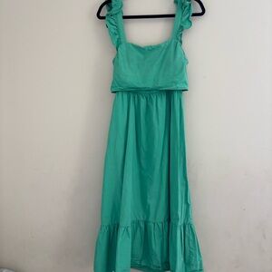 Adelyn Rae Kelly Green Ruffled Sleeveless Dress